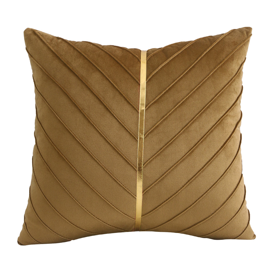 Decorative Gold Leather Throw Pillow Covers 18x18 (Set of 2)
