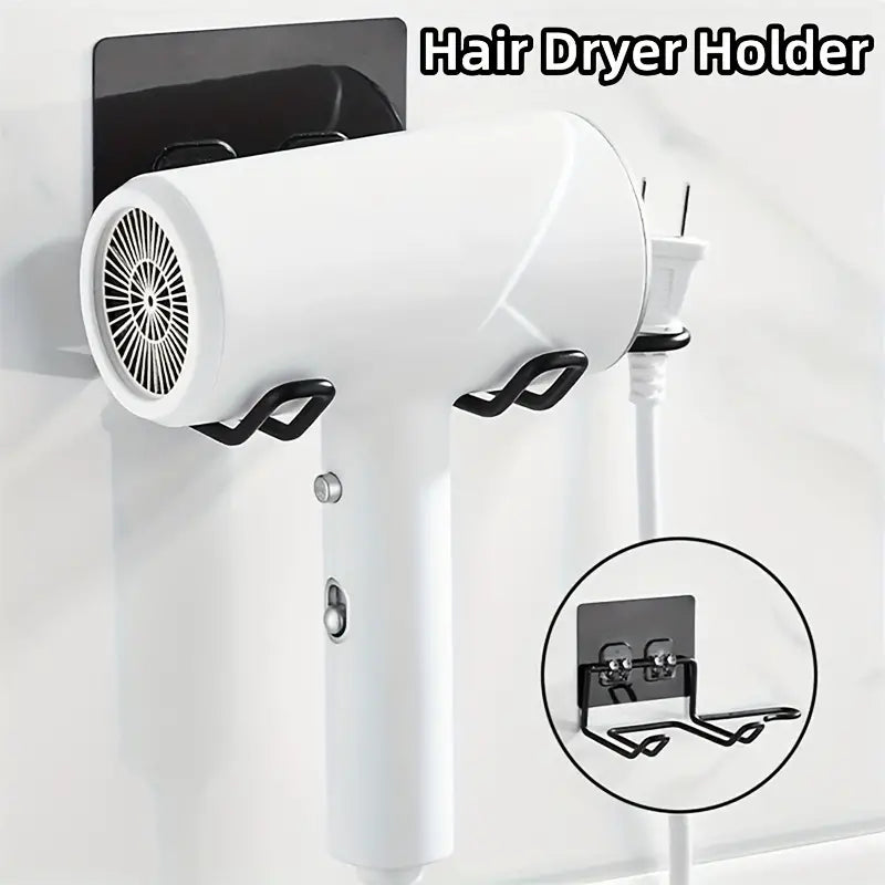 Wall Mounted Hair Dryer Storage Rack, Stainless Steel