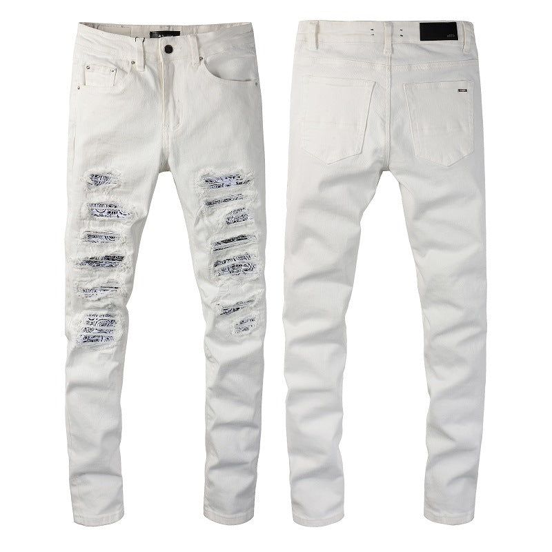 NEW US AMIRI Distressed Wash Paint Slim Fit Jeans