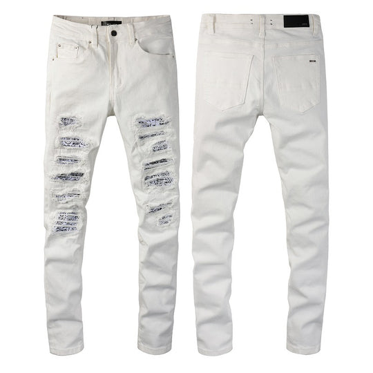 NEW US AMIRI Distressed Wash Paint Slim Fit Jeans