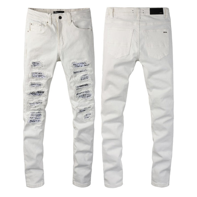NEW US AMIRI Distressed Wash Paint Slim Fit Jeans