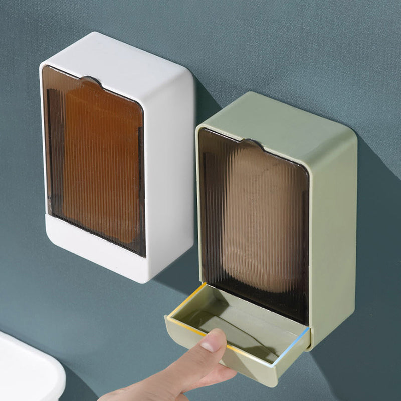 Creative Wall Mounted Soap Box with Draining Rack