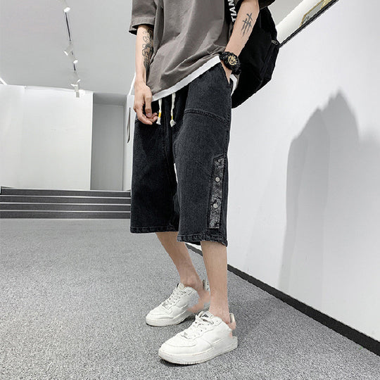 Men's Large Size Loose Fit Five Point Slim Shorts