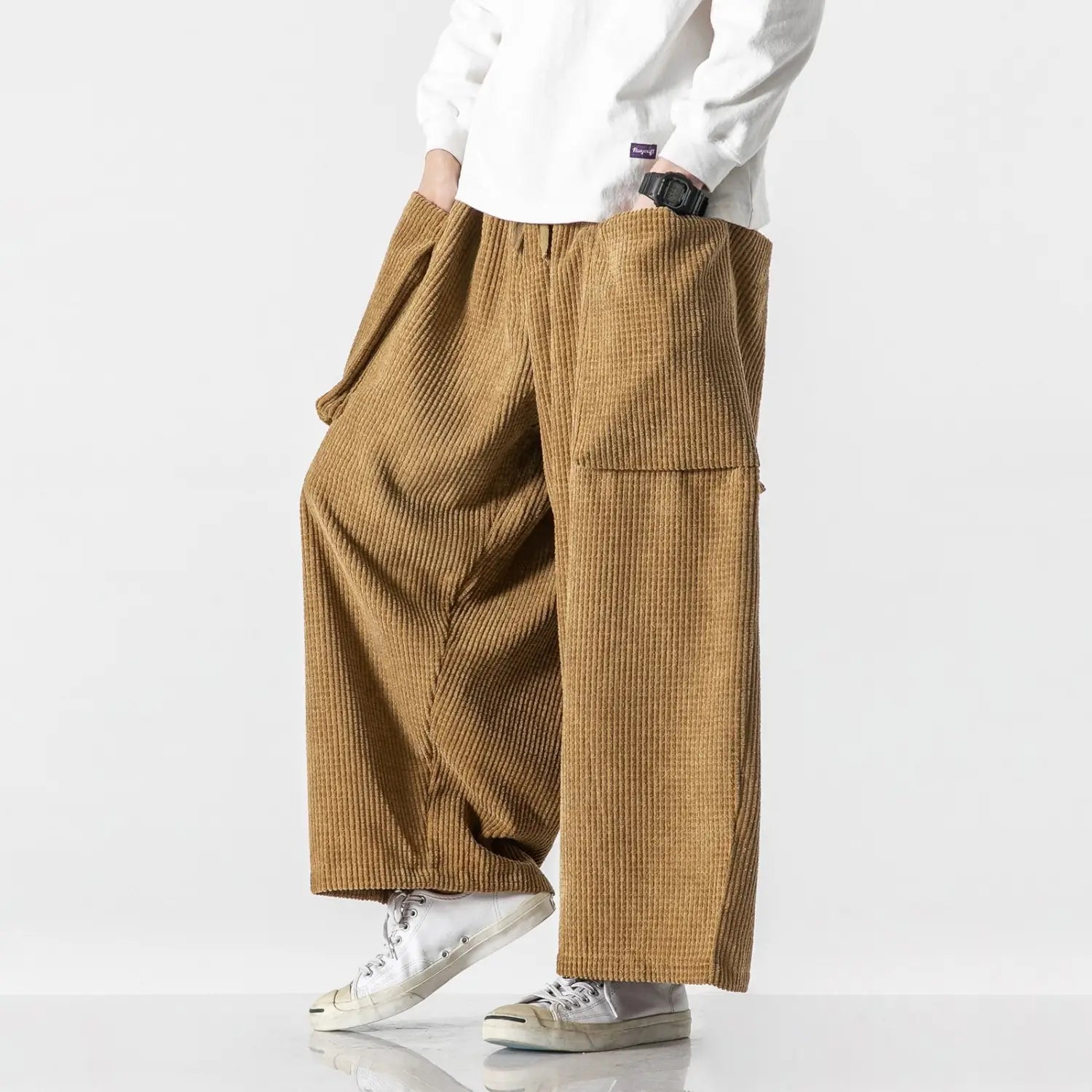 Men’s Loose Wide Leg Corduroy Straight Pants