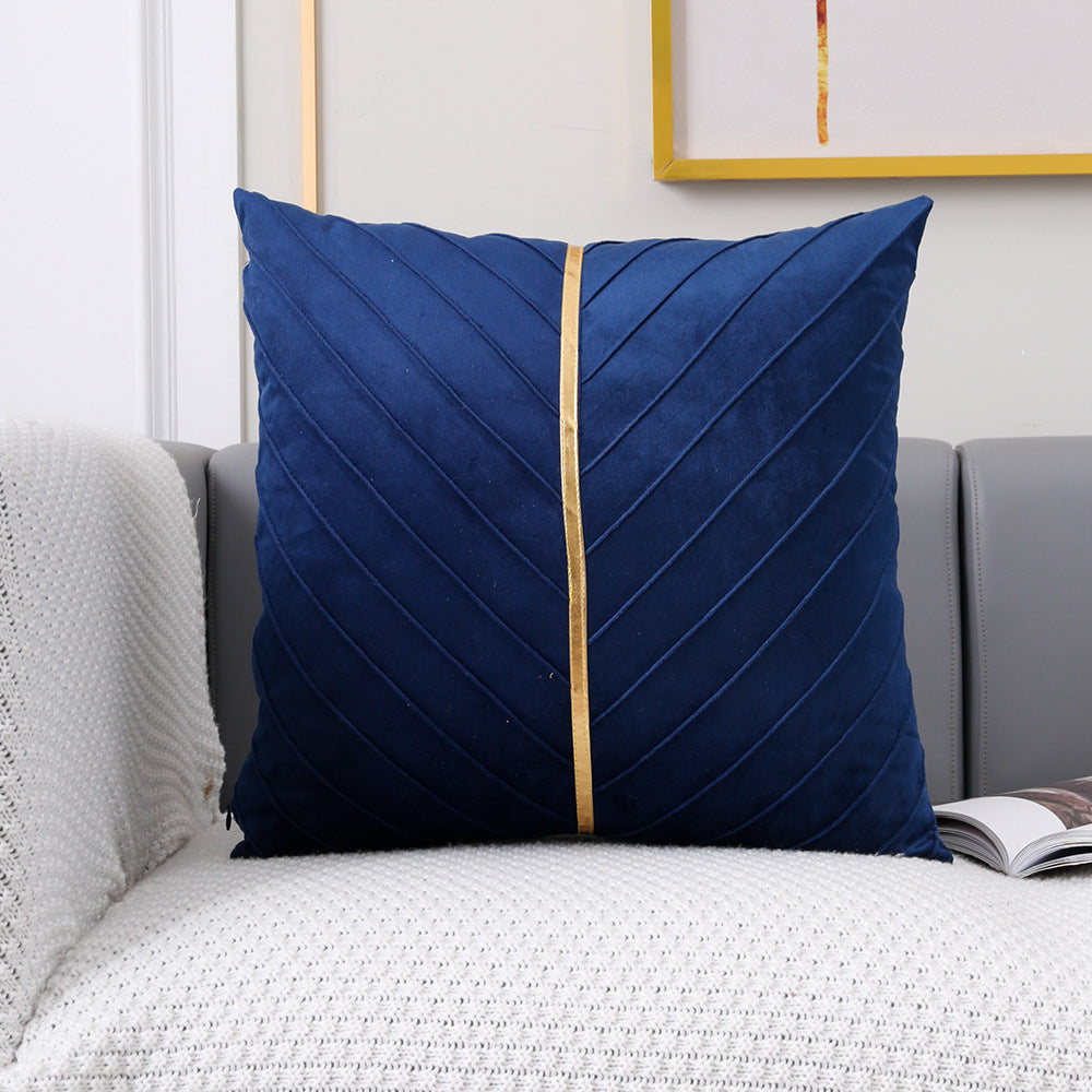 Decorative Gold Leather Throw Pillow Covers 18x18 (Set of 2)