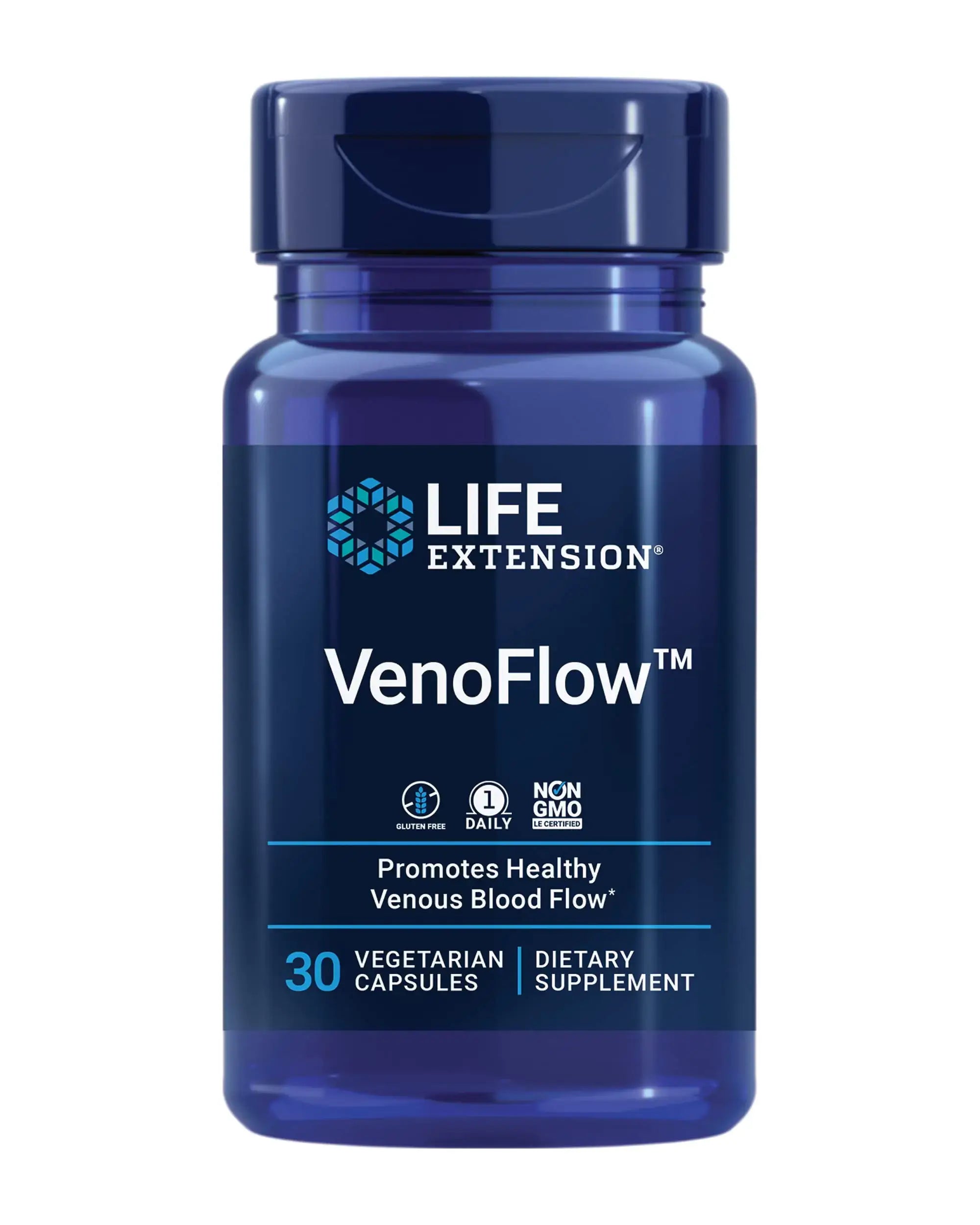 Life Extension VenoFlow™ nattokinase Enzyme French Maritime Pine bark Extract Supports Healthy Vascular Function arm and Leg Circulation Gluten Free Non-GMO Vegetarian 1-Daily 30 Capsules