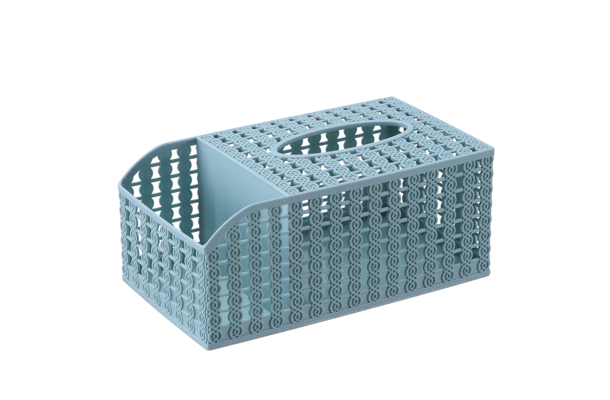 Minimalist Rattan-Style Tissue Box for Home Use