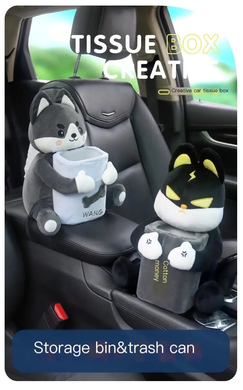 Creative Car Tissue Box and Trash Bin for Women