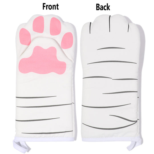 Cute Cartoon Cat Claw Heat-Resistant Oven Gloves