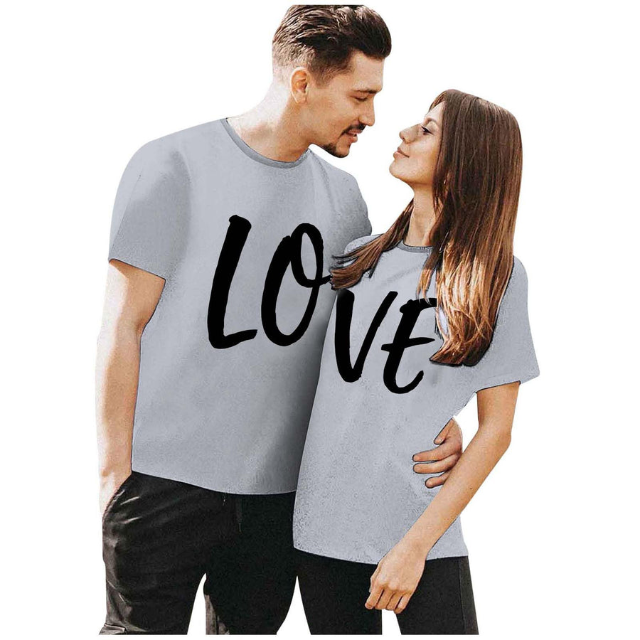 Valentines Day Matching T Shirts for Couples Short Sleeve Funny Graphic Couples Shirts Breathable His and Her Blouse Tops S Y01-Grey