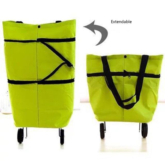 Shopping Trolley with Wheels and Folding Handle