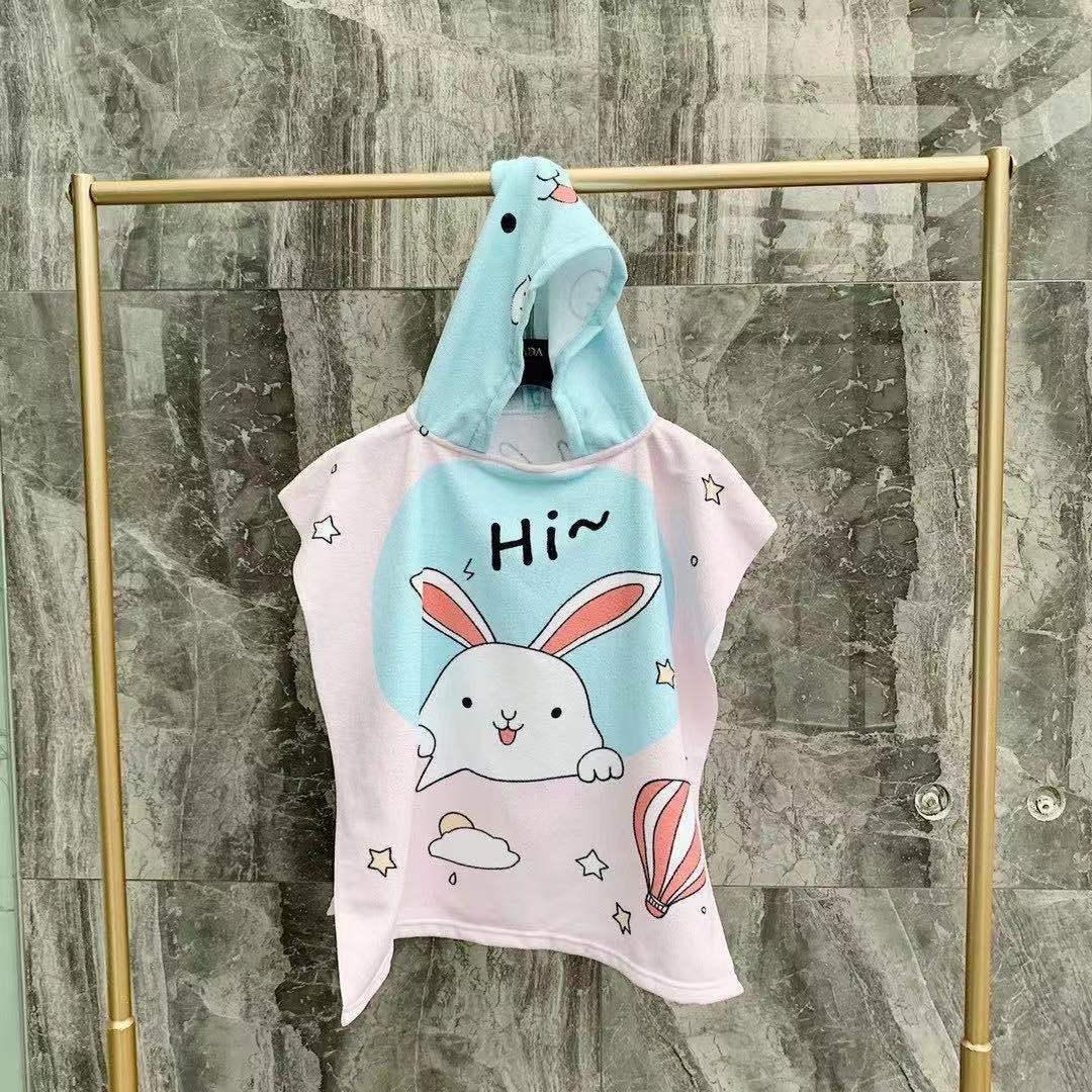 Children's Hooded Bathrobe with Soft, Absorbent Towel