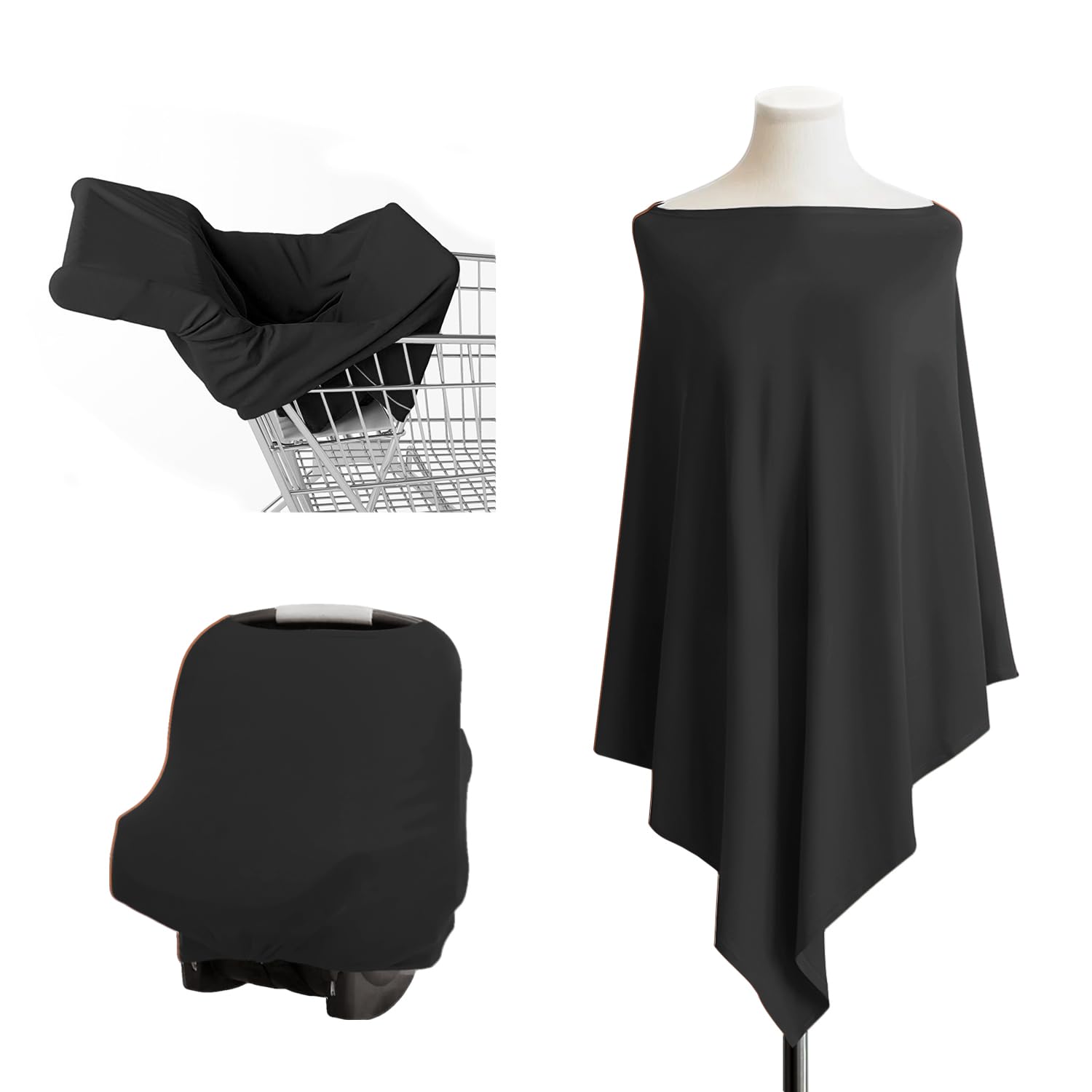Nursing Cover Breastfeeding Cover Mother Nursing Apron Privacy Nursing Covers for Breastfeeding Breathable Soft Nursing Poncho for Baby and Mom Multi-use Carseat Canopy
