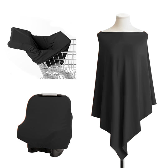 Nursing Cover Breastfeeding Cover Mother Nursing Apron Privacy Nursing Covers for Breastfeeding Breathable Soft Nursing Poncho for Baby and Mom Multi-use Carseat Canopy