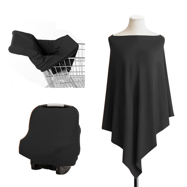 Nursing Cover Breastfeeding Cover Mother Nursing Apron Privacy Nursing Covers for Breastfeeding Breathable Soft Nursing Poncho for Baby and Mom Multi-use Carseat Canopy