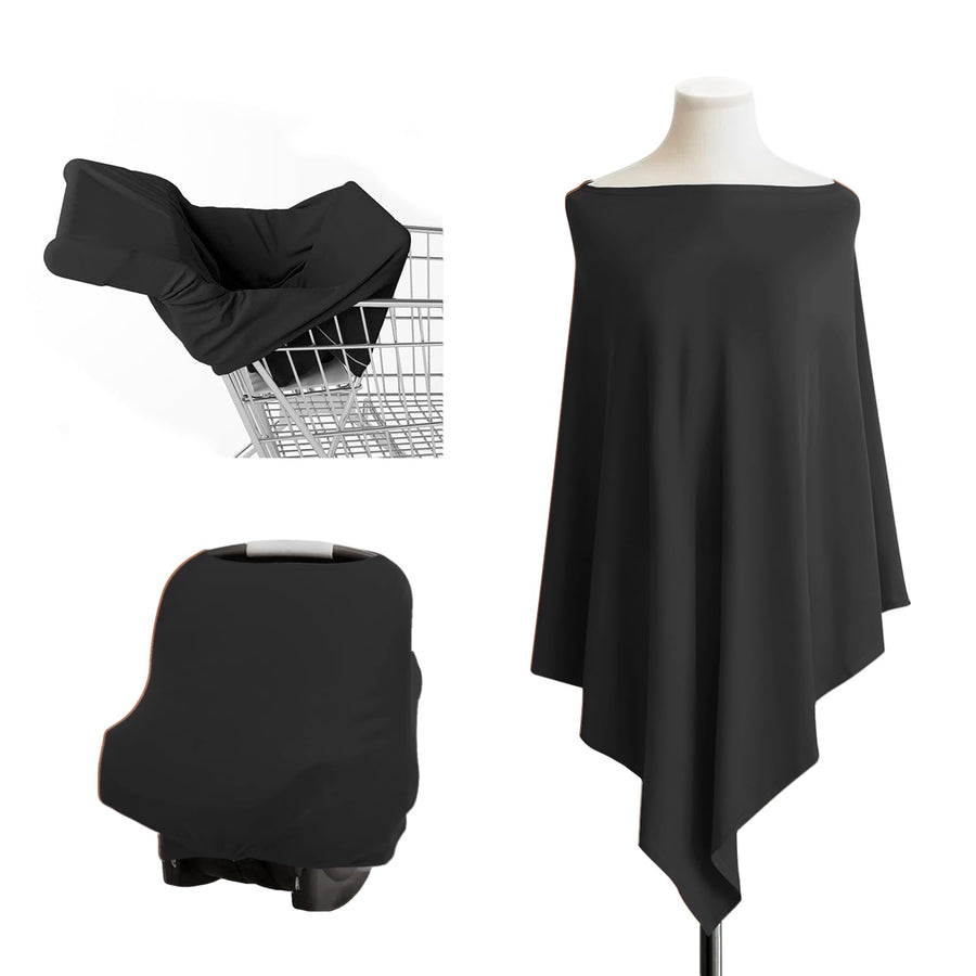 Nursing Cover Breastfeeding Cover Mother Nursing Apron Privacy Nursing Covers for Breastfeeding Breathable Soft Nursing Poncho for Baby and Mom Multi-use Carseat Canopy