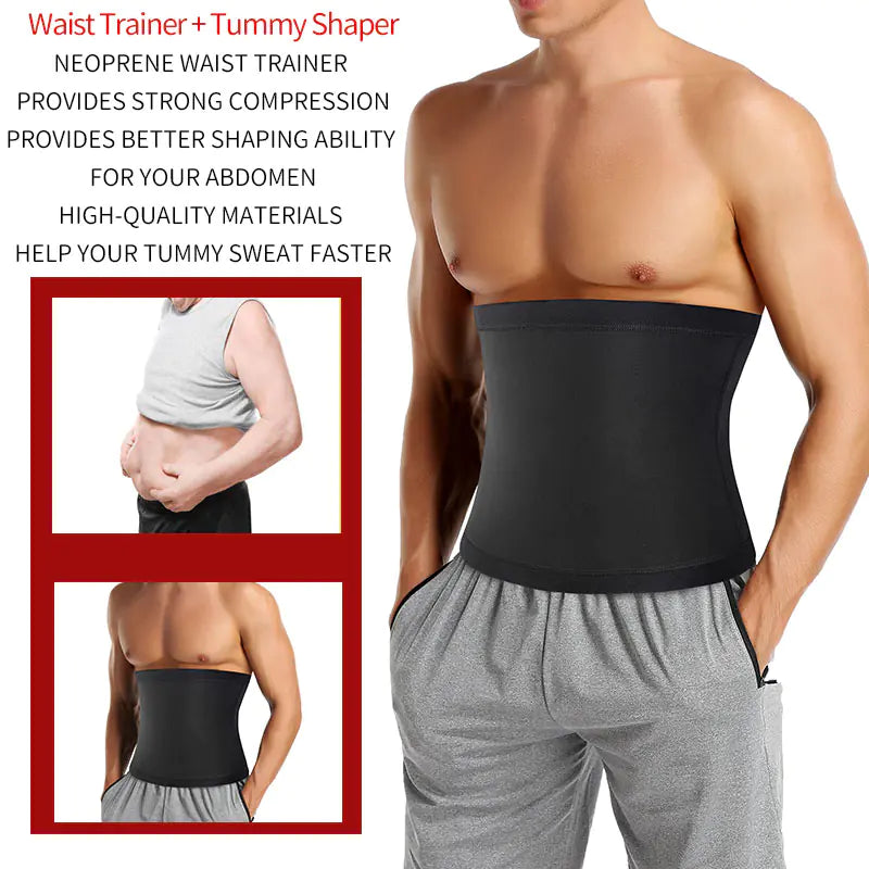 Men's Sauna Body Shaper Waist Trainer Slimming Belt - Joomcy