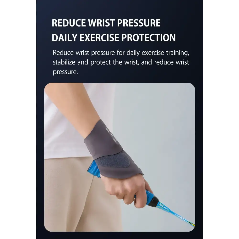 Gray wrist support band with mesh and elastic material, designed for daily exercise protection.