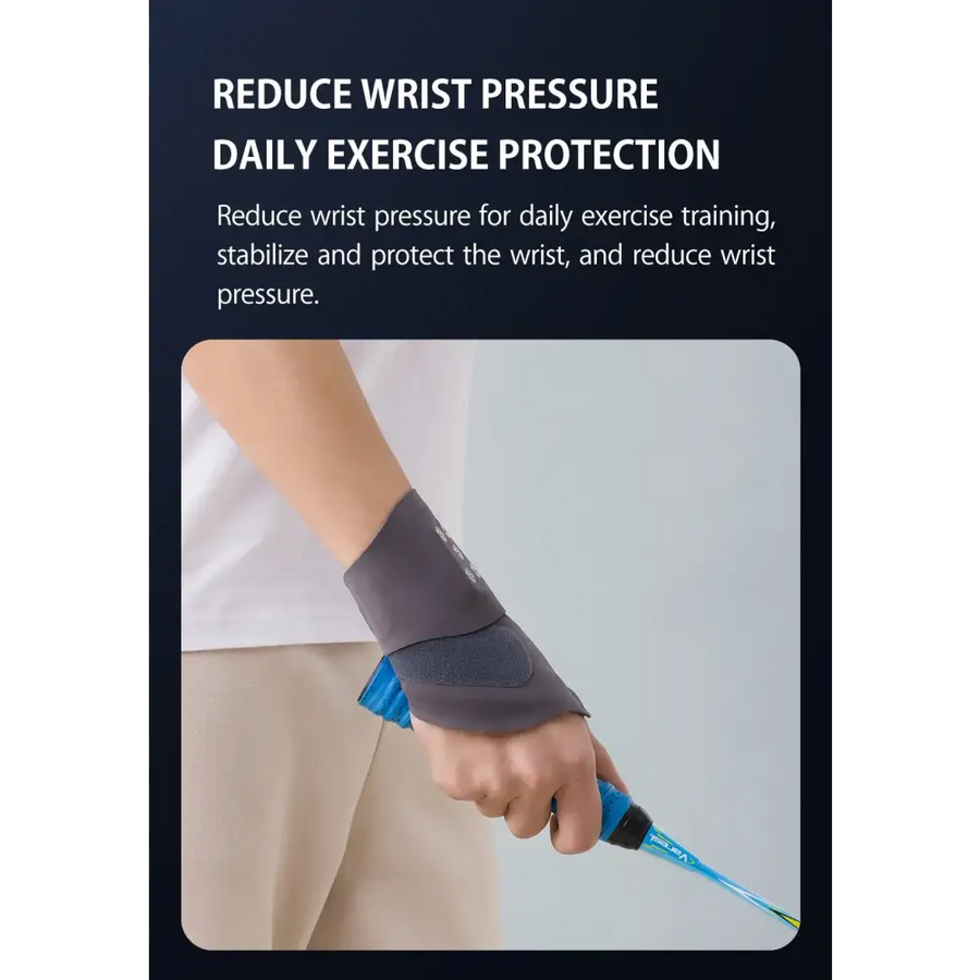 Gray wrist support band with mesh and elastic material, designed for daily exercise protection.