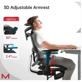 Black and blue 3d adjustable armrest with a sleek, ergonomic design for customizable comfort.