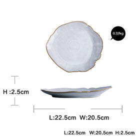 Ceramic Irregular Dinnerware Set with Bowls and Plates