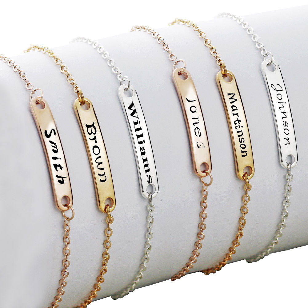 Personalized Engraved Stainless Steel Name Bracelet