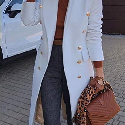 Mid-Length Woolen Coat for Women
