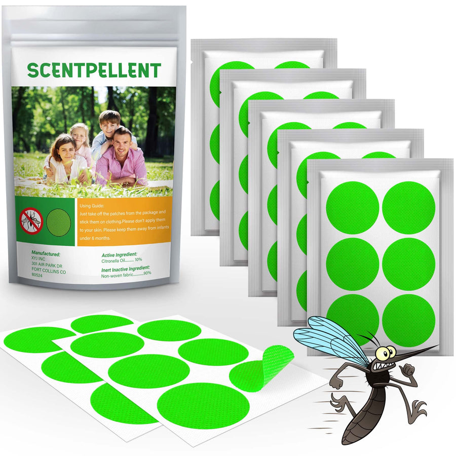 Scentpellent 150 Pack Mosquito Stickers for Kids and Adults Deet Free Natural Citronella Mosquito Patches for Indoor Outdoor Traveling Camping Hiking