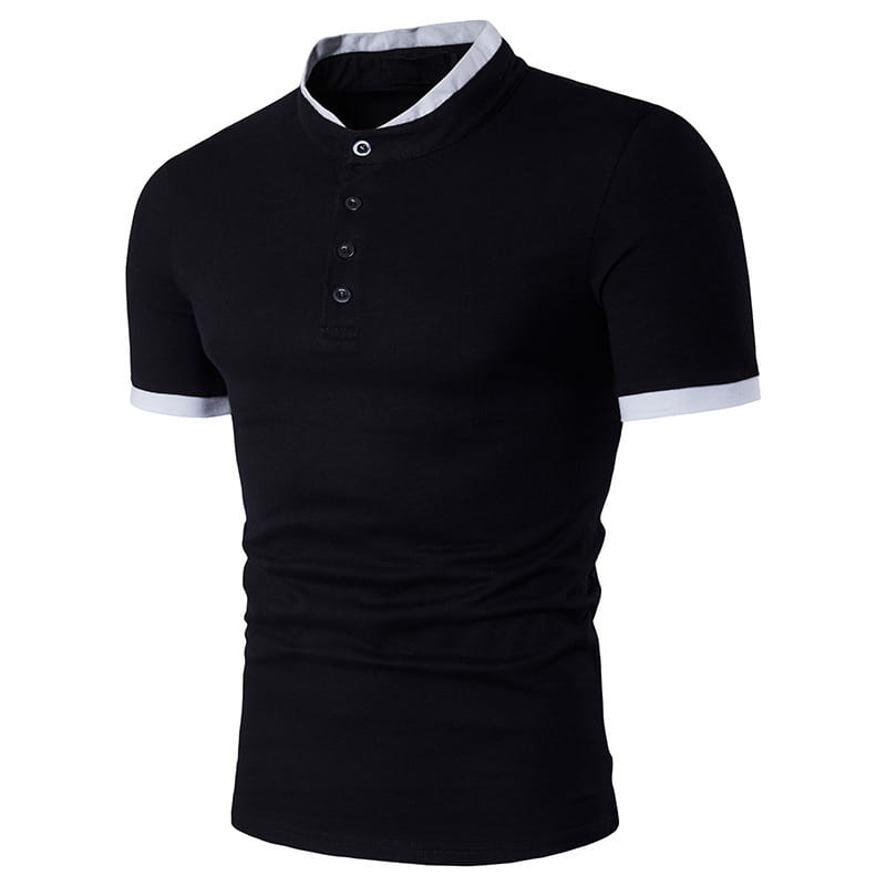 Men’s Slim Fit Solid Color Short Sleeve Polo Shirt