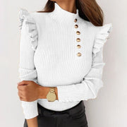 Women's Long-Sleeved Ribbed Turtleneck Sweater