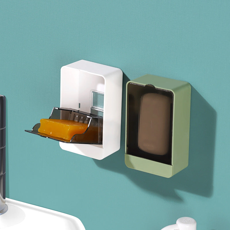 Creative Wall Mounted Soap Box with Draining Rack