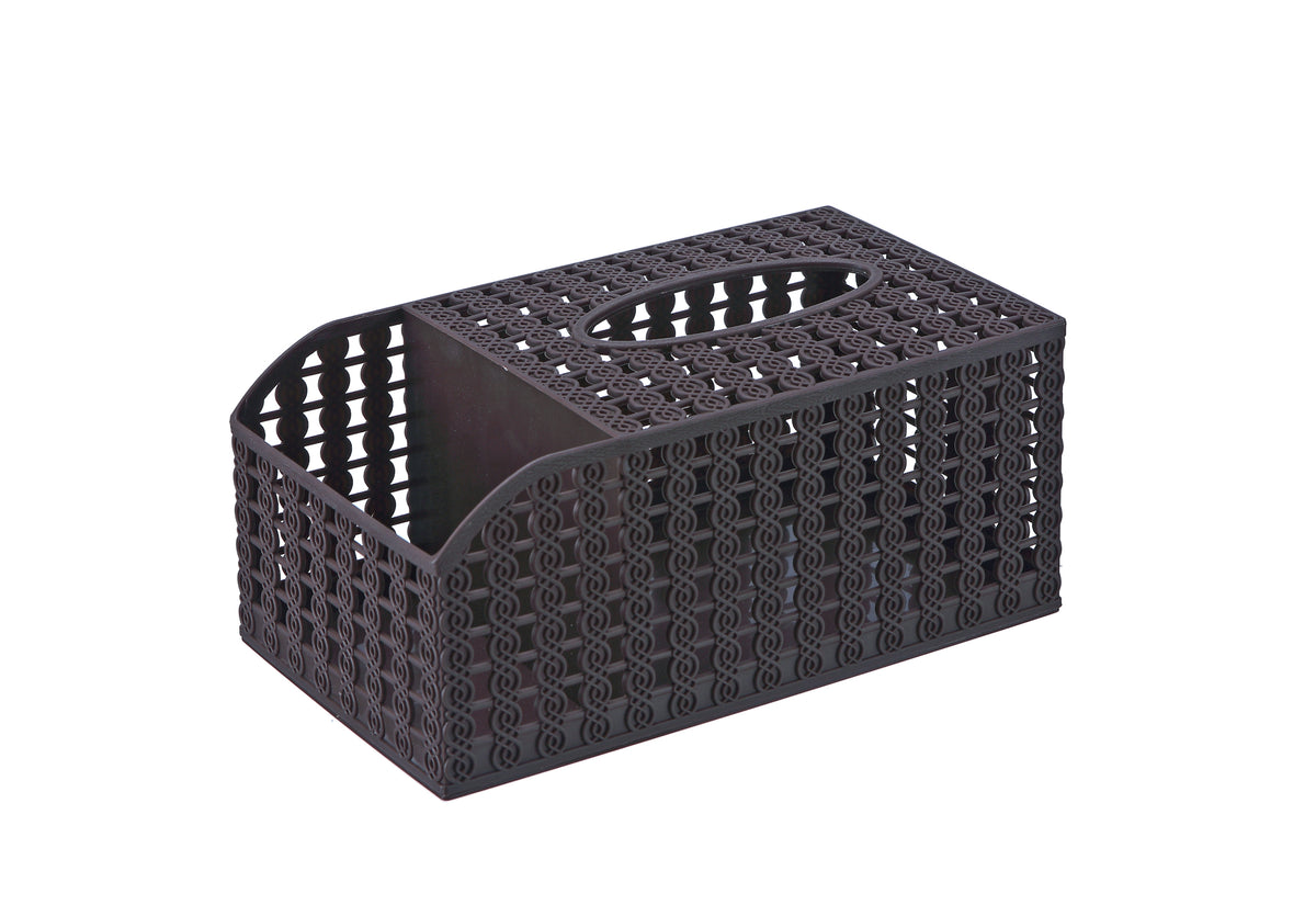 Minimalist Rattan-Style Tissue Box for Home Use