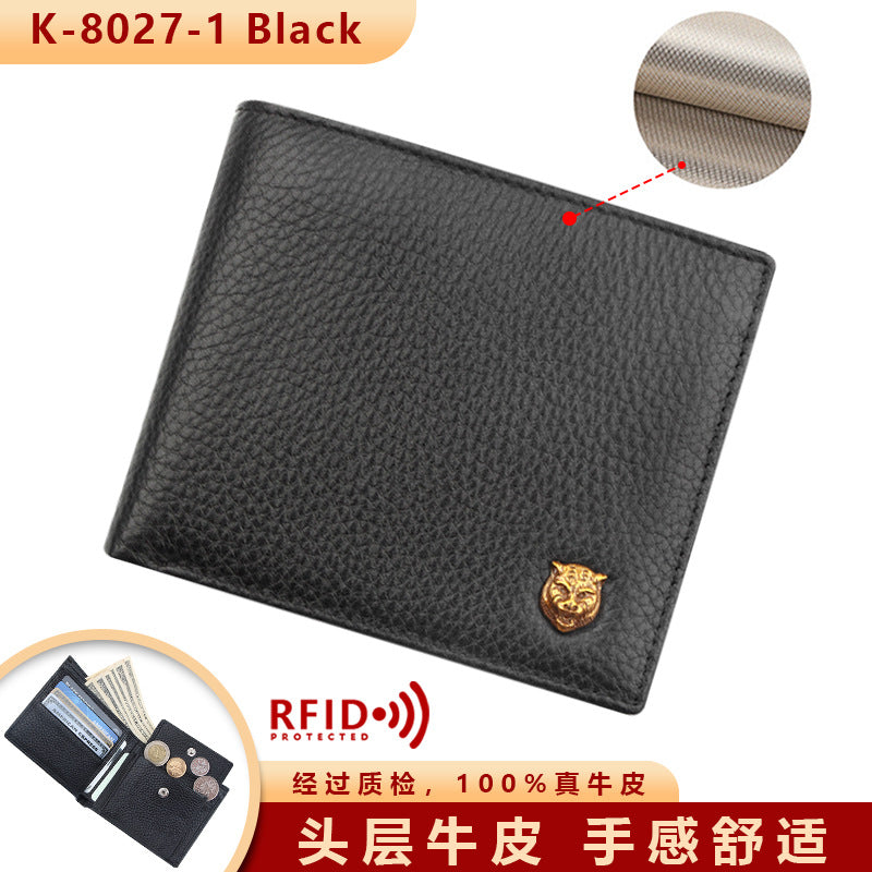 Men's RFID Wallet - Anti-Theft Coin Purse, Large Capacity