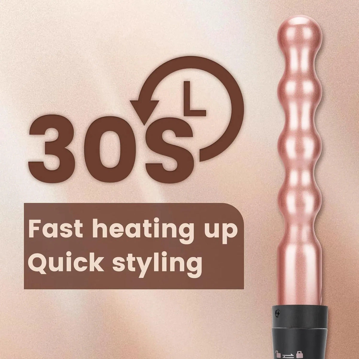 5 In 1 Curling Wand Set With LED Display Temperature, Curling Iron Set With 5 Interchangeable Ceramic Curling Wands - Black
