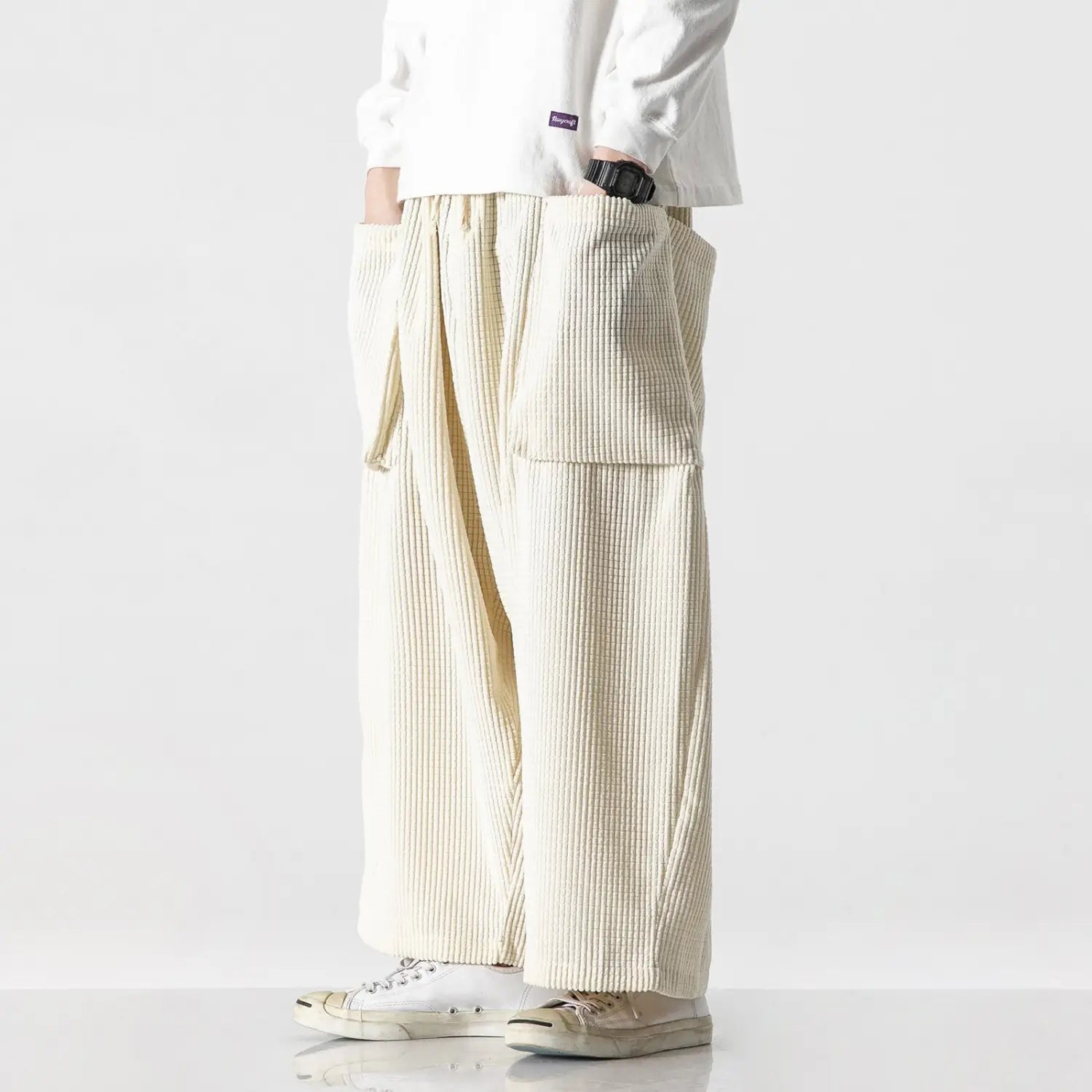 Men’s Loose Wide Leg Corduroy Straight Pants