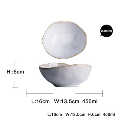 Ceramic Irregular Dinnerware Set with Bowls and Plates