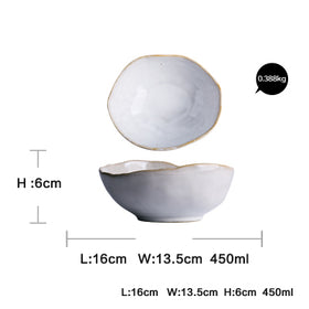 Ceramic Irregular Dinnerware Set with Bowls and Plates