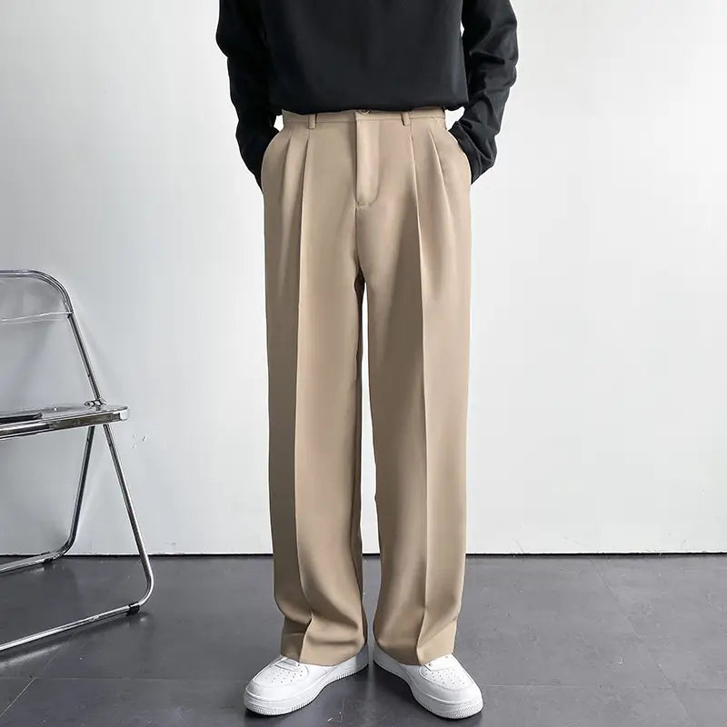 Men’s Wide-Leg Loose Straight-Leg Trousers for Spring/Summer