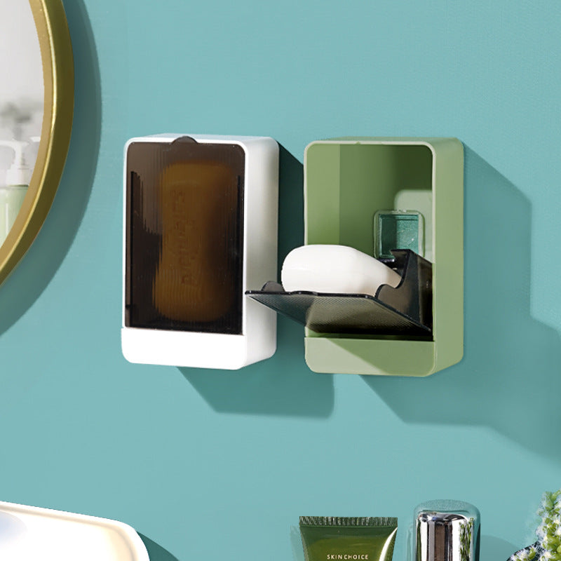 Creative Wall Mounted Soap Box with Draining Rack