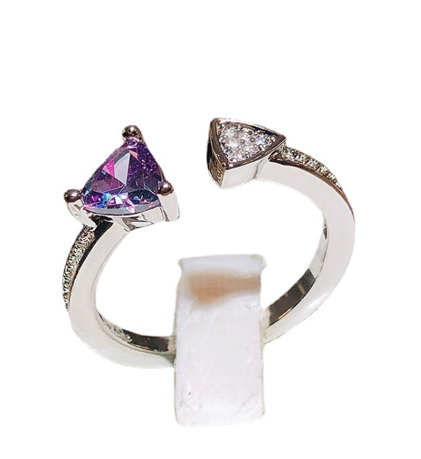 925 Silver Amethyst Ring - Fashionable Natural Gemstone