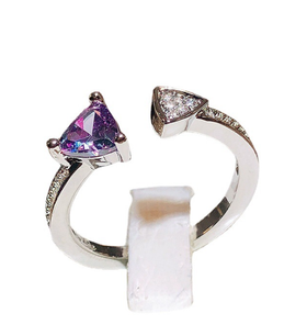 925 Silver Amethyst Ring - Fashionable Natural Gemstone