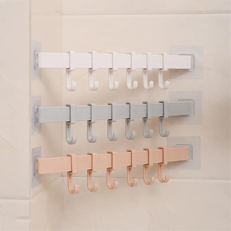 Powerful No-Trace Wall-Mounted Suction Hook with 6 Links