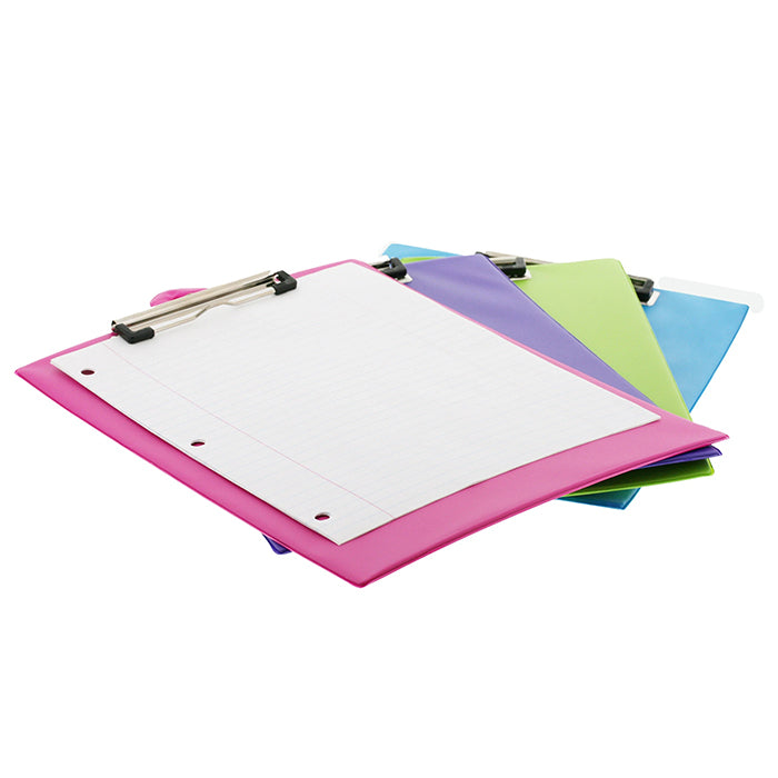 Bright Color PVC Standard Clipboard w/ Low Profile Clip - 1 Random Color