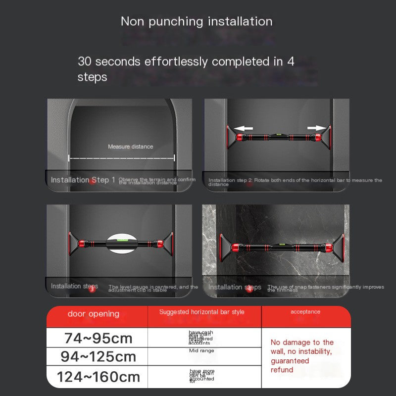 Indoor Pull-Up Bar for Home Use, Wall-Mounted