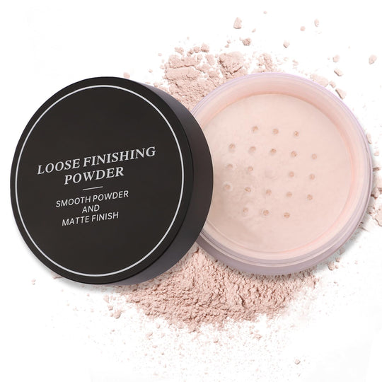 Erinde Blurring Setting Powder Loose Face Powder with Finishing Powder Puff Matte Finish Lightweight Long-Lasting Soft Focus Natural Face Makeup for Uneven Skin Tone Nude