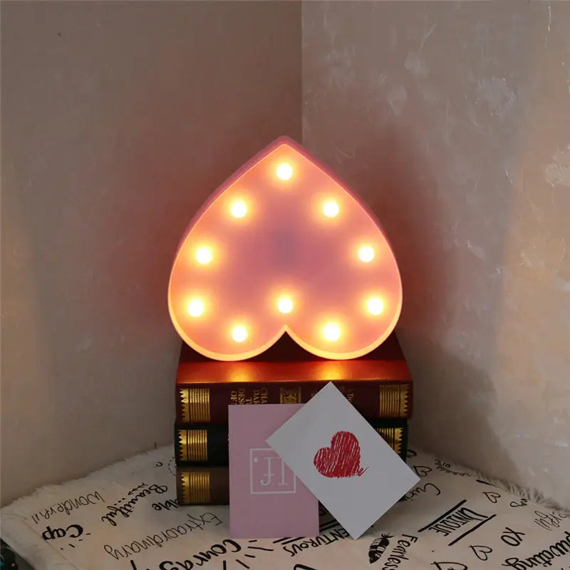 Heart Shaped Night Light - Red