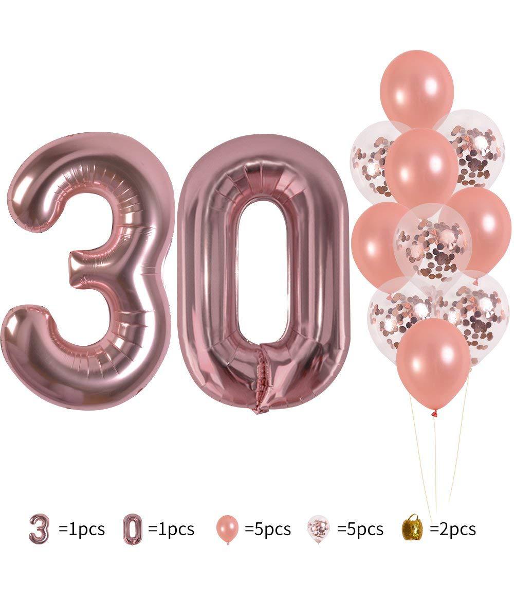 Rose Gold 30th Birthday Balloon Decoration Set