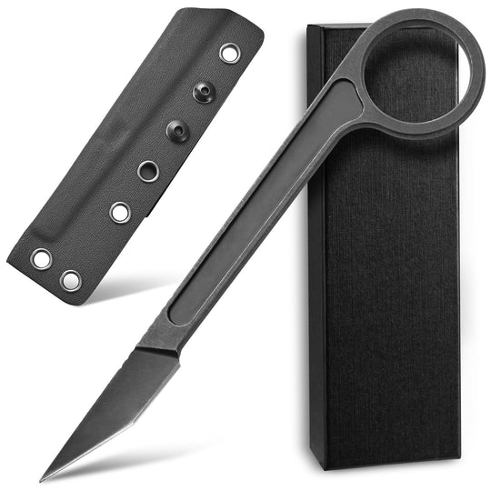 Ccanku C1104 Fixed Blade Knife D2 Blade+Stainless Steel Handle Fixed Blade Knife for Hunting Survival Camping Outdoor Utility Knife with K Sheath