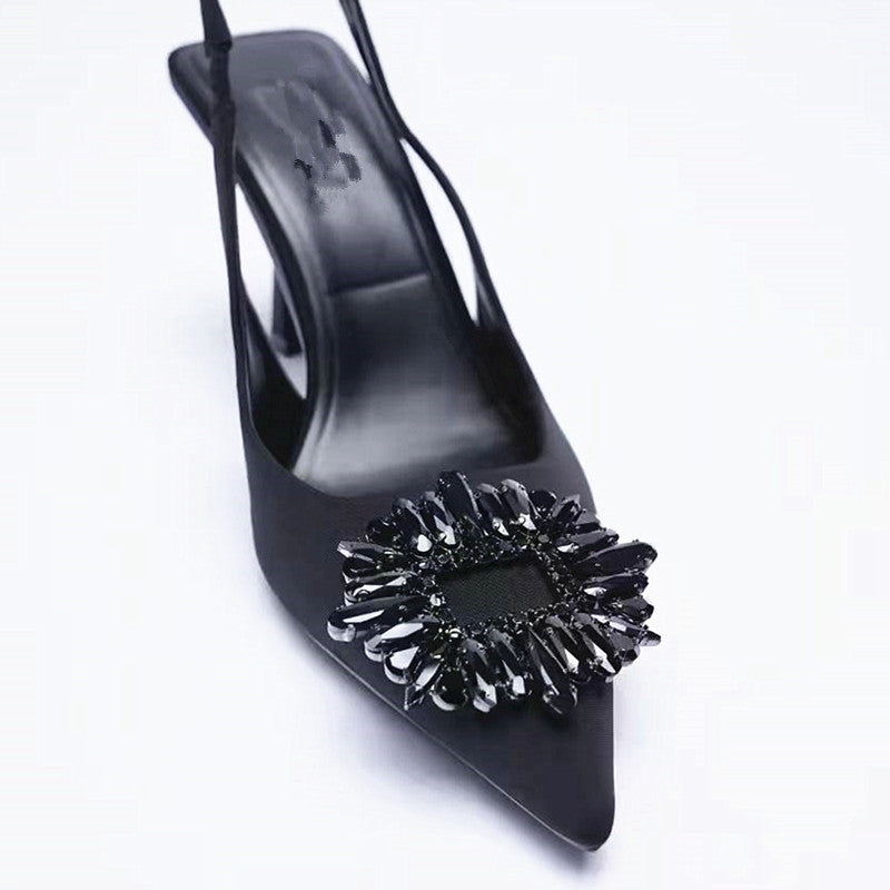 Rhinestone High Heel Sandals for Women - Bridal Fashion