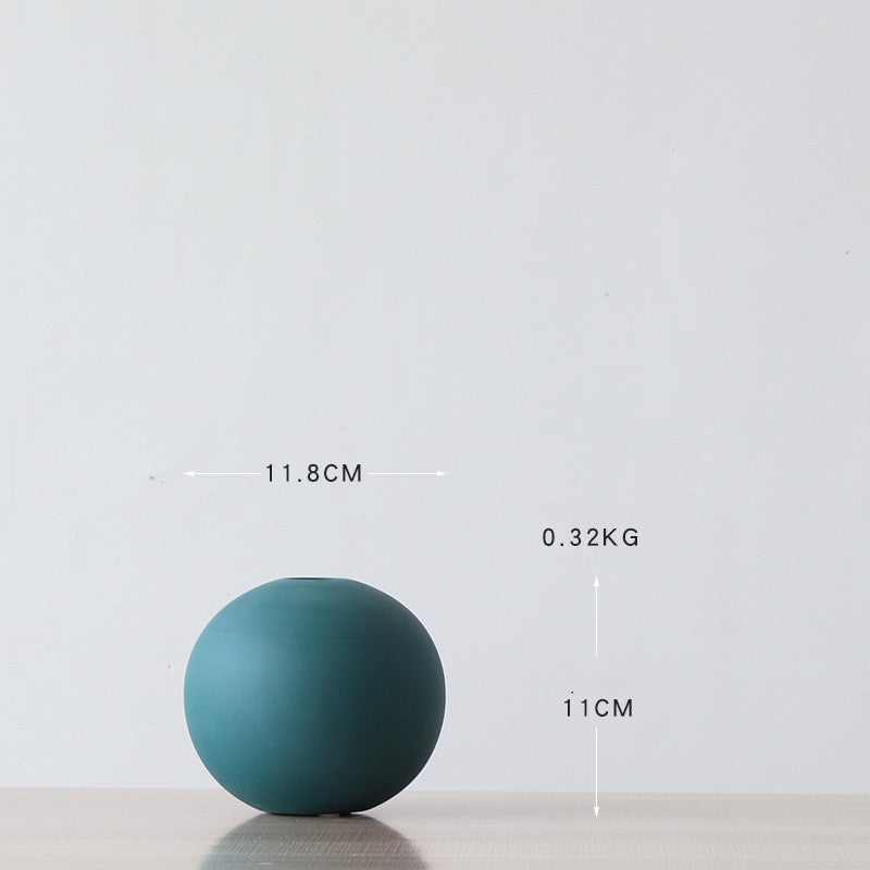 Nordic Style Round Ceramic Vase Decorative Piece